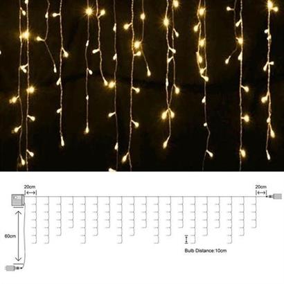 BUFFER® 8 Fonksiyonlu 16 Saçaklı Perde Led 3 x 1 (Günışığı)