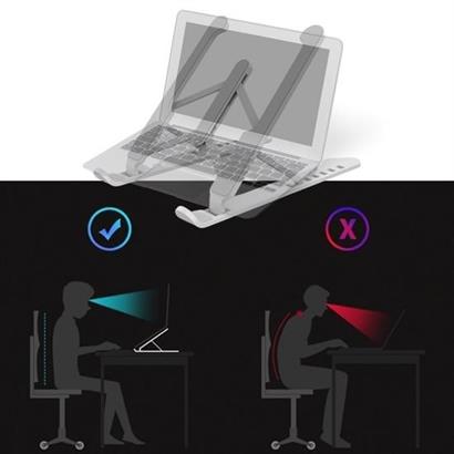 BUFFER® Ayarlanabilir Plastik Dizüstü Destek Tabanı Katlanabilir Taşınabilir Laptop Sehpası Yükselti