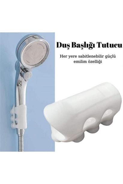 BUFFER® Banyo Duş Başlığı Tutucu Silikon Güçlü Vantuz Vakum Aparatı