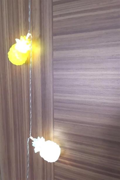 BUFFER® Karışık Renk Dekoratif Ananas Dolama 10’lu Şerit Led Işık Zinciri