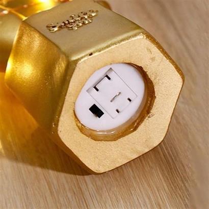 BUFFER® Led Işıklı Sevimli Kaktüs Dekoratif Masa Lambası Mini Biblo Gece Lambası-GOLD